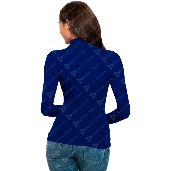 Blusa Termica Mujer, Azul Marino, Manga Larga, Unitalla, Cuello Alto, Playera, Casual, Basica, Camiseta, Uso Diario