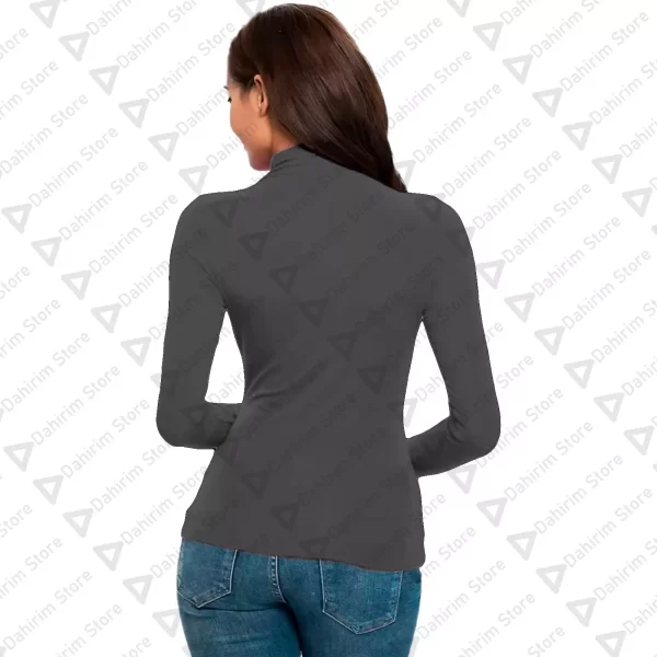 Blusa Termica Mujer, Gris, Manga Larga, Unitalla, Cuello Alto, Playera, Casual, Basica, Camiseta, Uso Diario