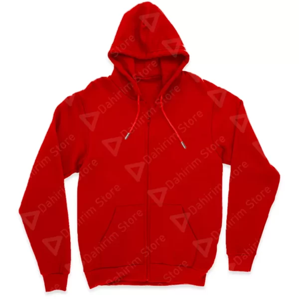 Sudadera con Capucha Cierre y Cangurera Hoodie Rojo Unisex Calientita Casual Abrigo Chamarra