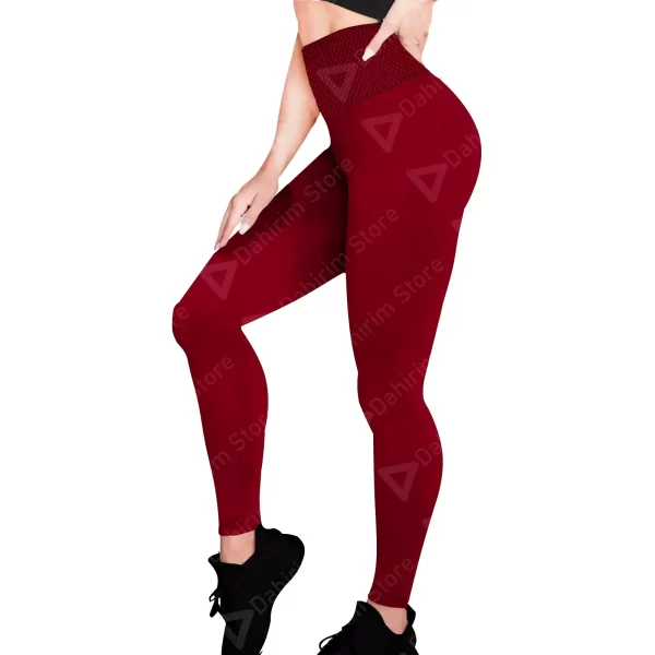 Leggings Cintura Alta Mujer Unitalla Vino, Estirable, Deportivo, Entrenamiento, Gimnasio, Atletismo, Uso Diario, Yoga