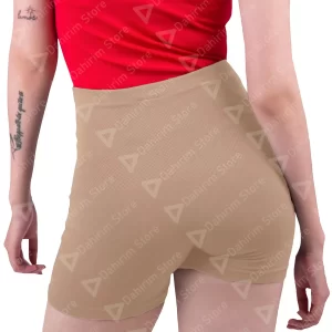 Short Licra Pretina Ancha Mujer Unitalla N1 Beige Atras