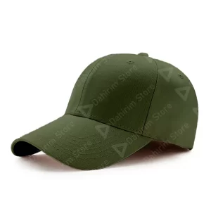 Principal Gorra Flexible Verde Militar Lisa de Acrílico Deportiva